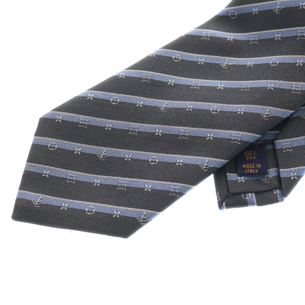 LOUIS VUITTON(ルイヴィトン) クラヴァット モノグラム シルク ネクタイ グレー/ブルー M71726