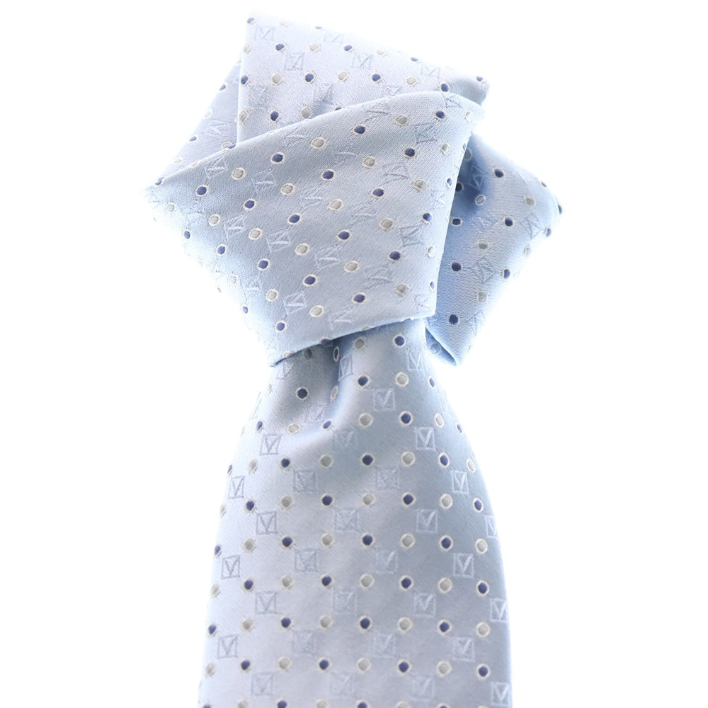 LOUIS VUITTON(ルイヴィトン) Vロゴ 総柄 シルク ネクタイ ライトブルー