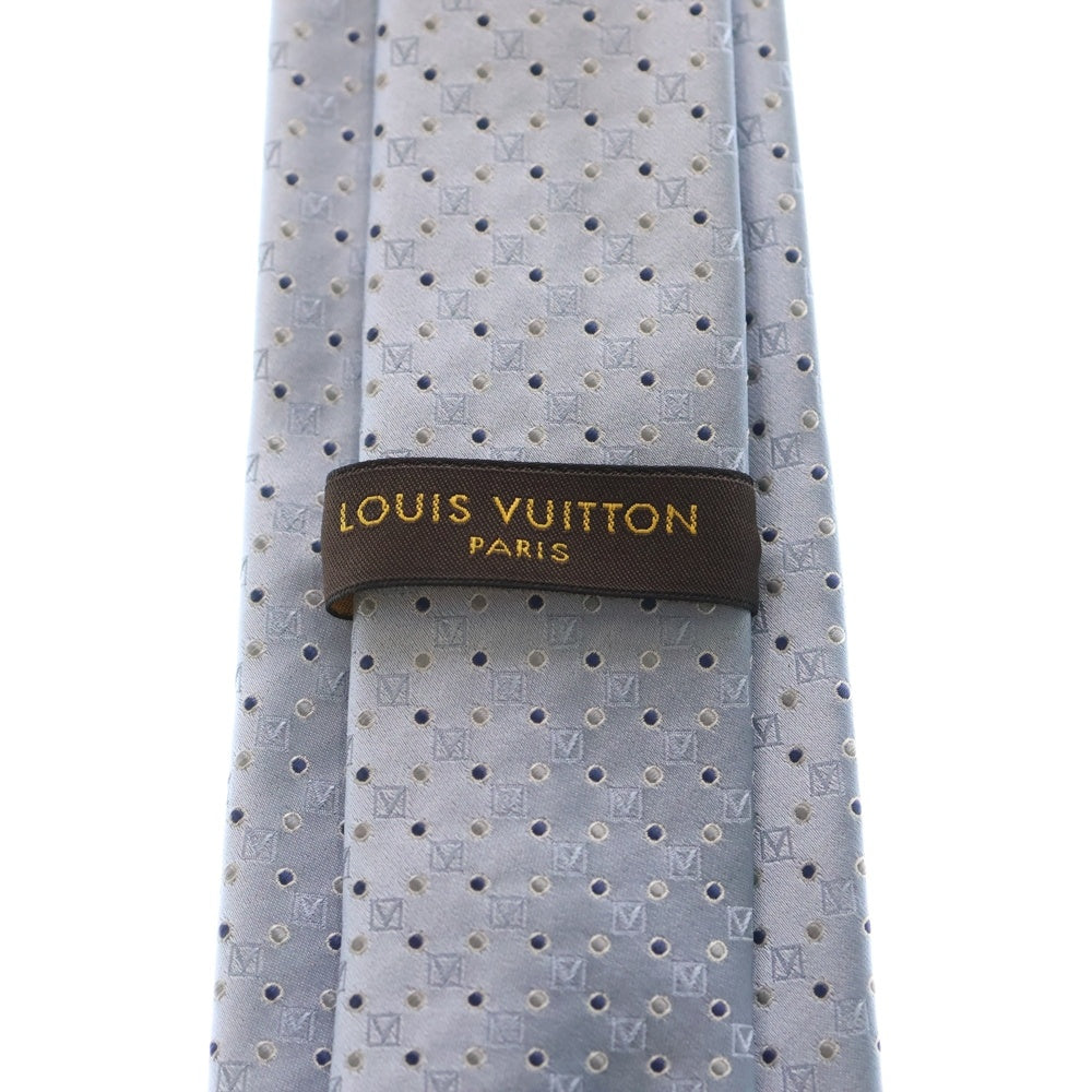 LOUIS VUITTON(ルイヴィトン) Vロゴ 総柄 シルク ネクタイ ライトブルー