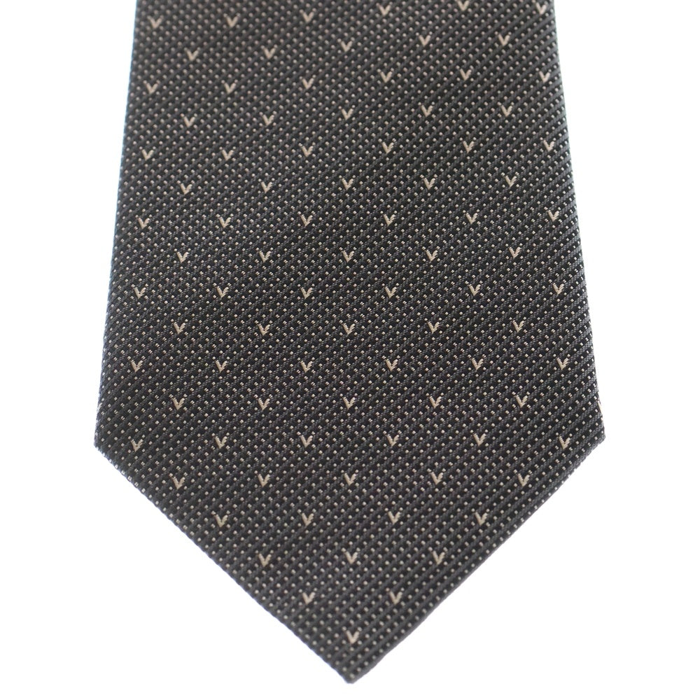 LOUIS VUITTON(ルイヴィトン) Vロゴ 総柄 シルク ネクタイ グレー