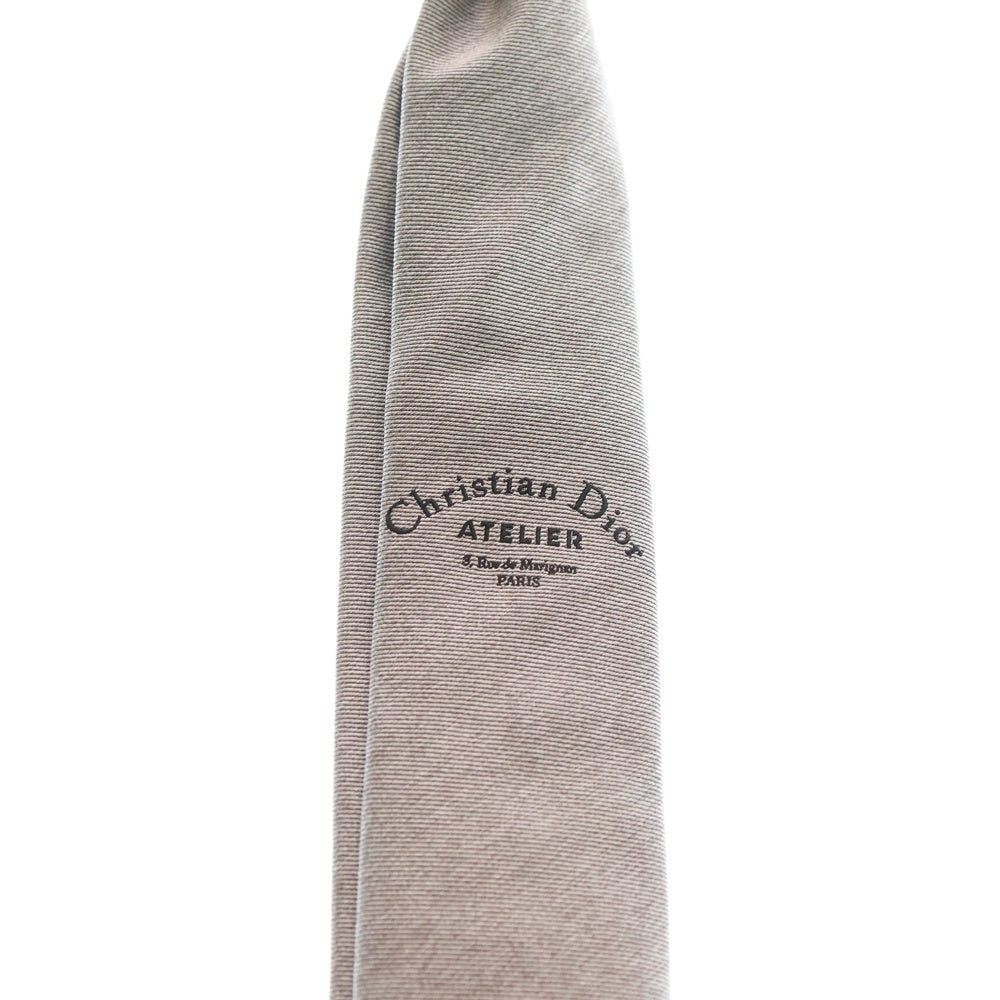 Christian Dior(クリスチャンディオール) Atelier ロゴ刺繍 シルク ネクタイ グレー