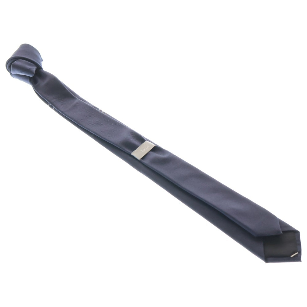 Dior HOMME(ディオールオム) Atelier ラインロゴ刺繍 シルク ネクタイ ネイビー