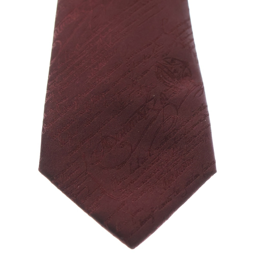 Berluti(ベルルッティ) スクリット カリグラフィ シルク ネクタイ ボルドー