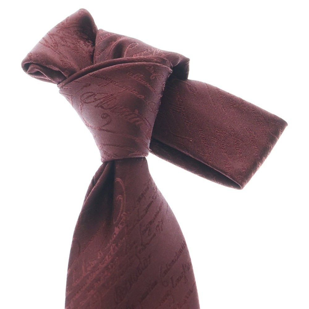 Berluti(ベルルッティ) スクリット カリグラフィ シルク ネクタイ ボルドー