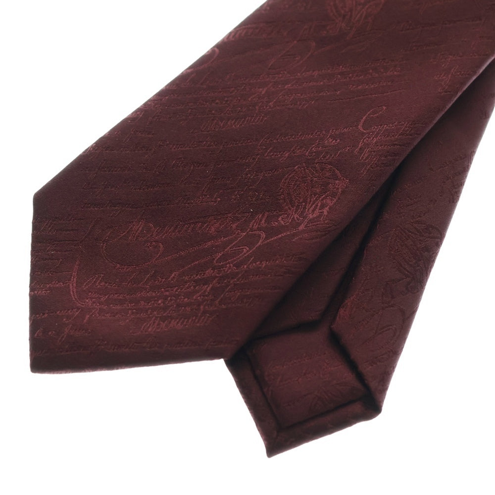 Berluti(ベルルッティ) スクリット カリグラフィ シルク ネクタイ ボルドー