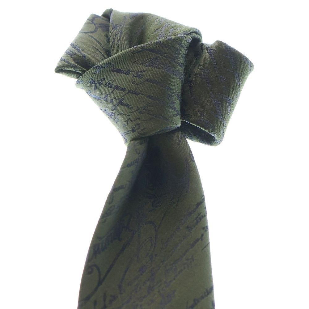 Berluti(ベルルッティ) スクリット カリグラフィ シルク ネクタイ グリーン
