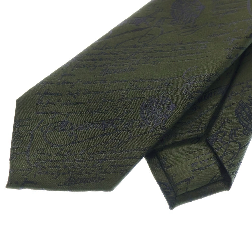 Berluti(ベルルッティ) スクリット カリグラフィ シルク ネクタイ グリーン