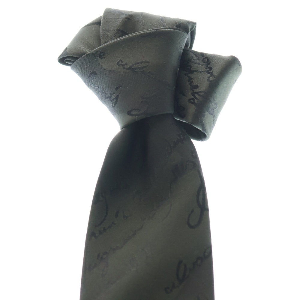 Berluti(ベルルッティ) スクリット カリグラフィ シルク ネクタイ ダークグリーン