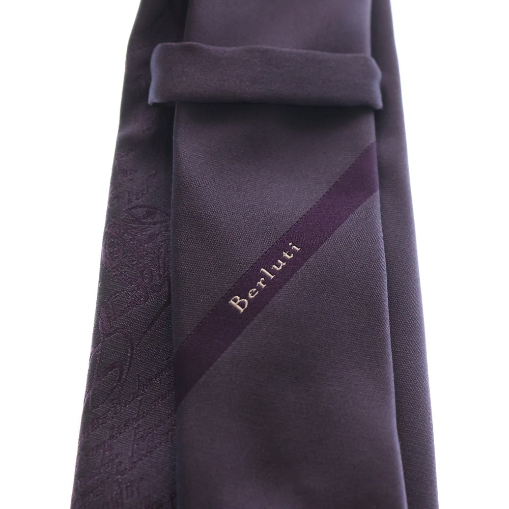 Berluti(ベルルッティ) スクリット カリグラフィ シルク ネクタイ パープル