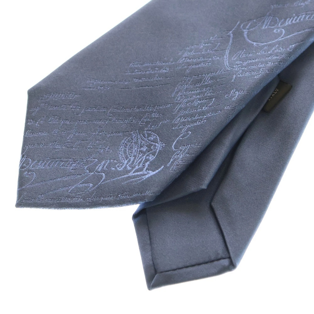 Berluti(ベルルッティ) スクリット カリグラフィ シルク ネクタイ ライトブルー