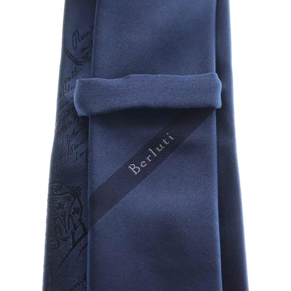 Berluti(ベルルッティ) スクリット カリグラフィ シルク ネクタイ ブルー