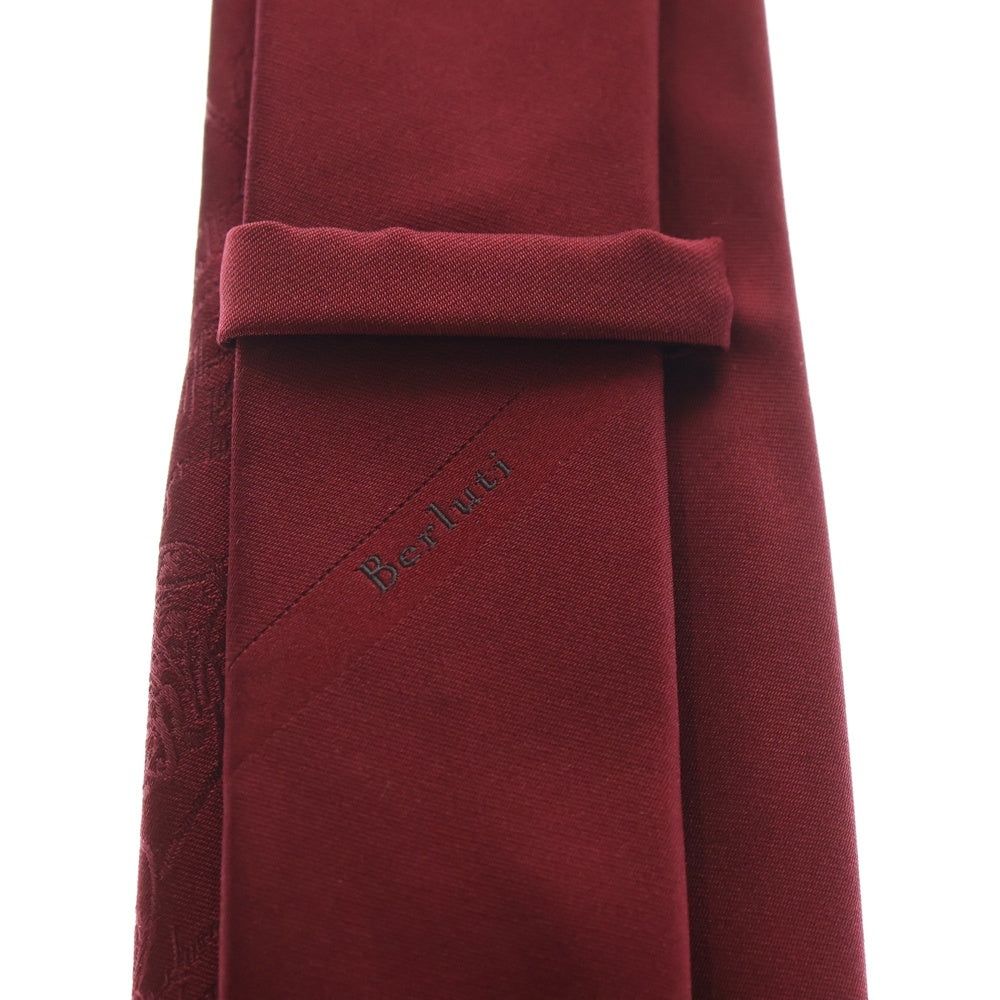 Berluti(ベルルッティ) スクリット カリグラフィ シルク ネクタイ レッド