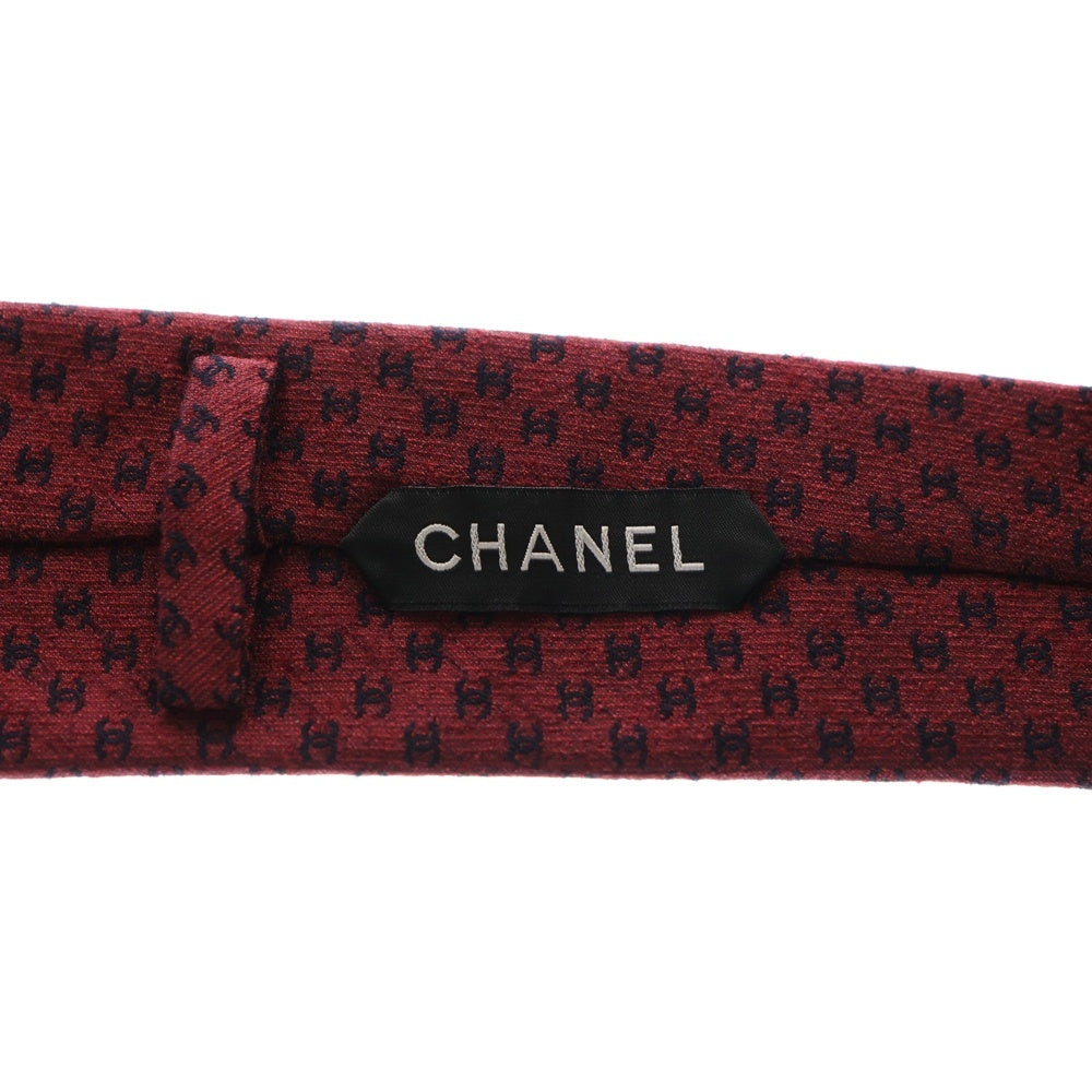 CHANEL(シャネル) ココマーク 総柄 ウール シルク ネクタイ レッド