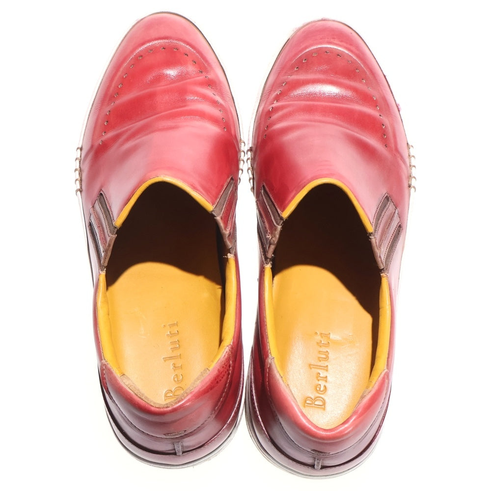Berluti(ベルルッティ) プレイタイム レザー スリッポン ローカットスニーカー レッド