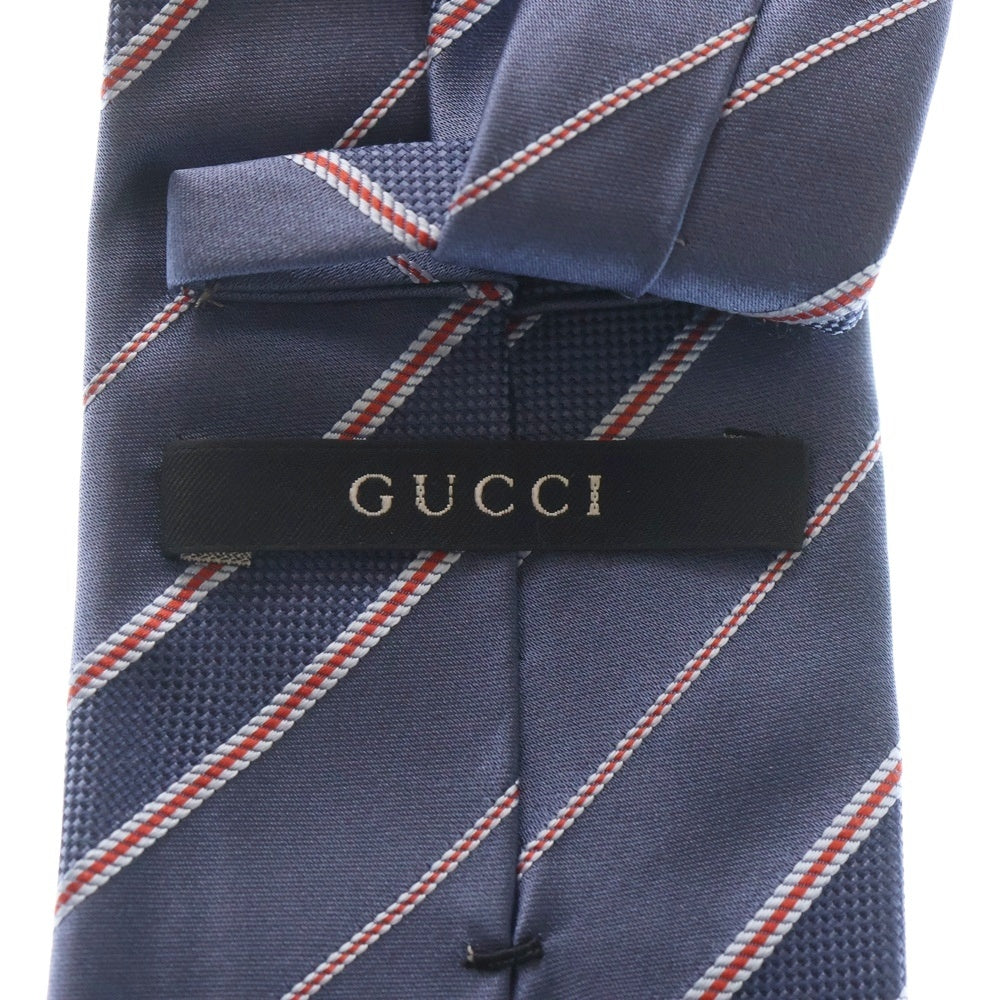 GUCCI(グッチ) ストライプ シルク ネクタイ ブルー 351806 4B002