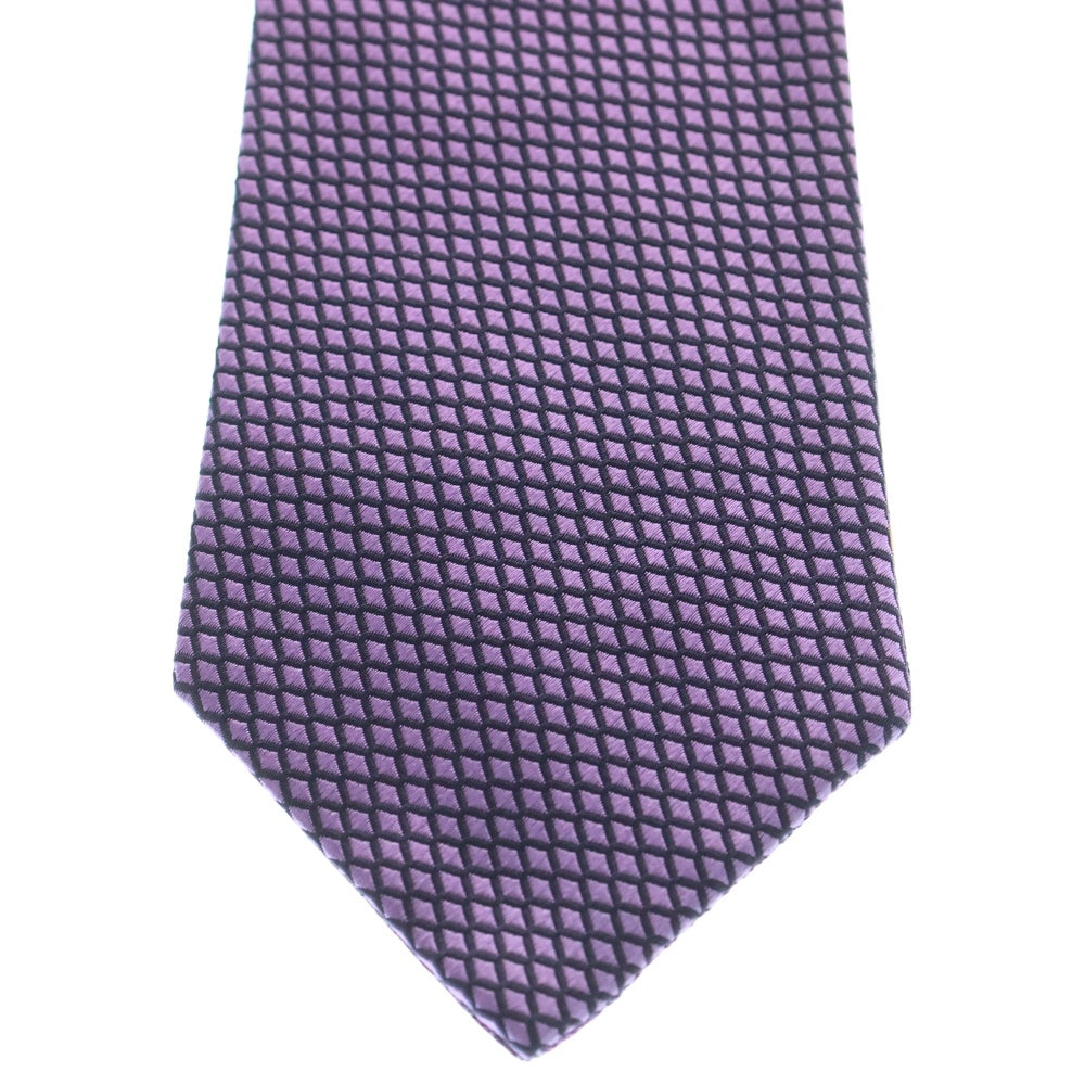 BVLGARI(ブルガリ) DOUBLE TIE ロゴプレート リバーシブル シルク ネクタイ パープル