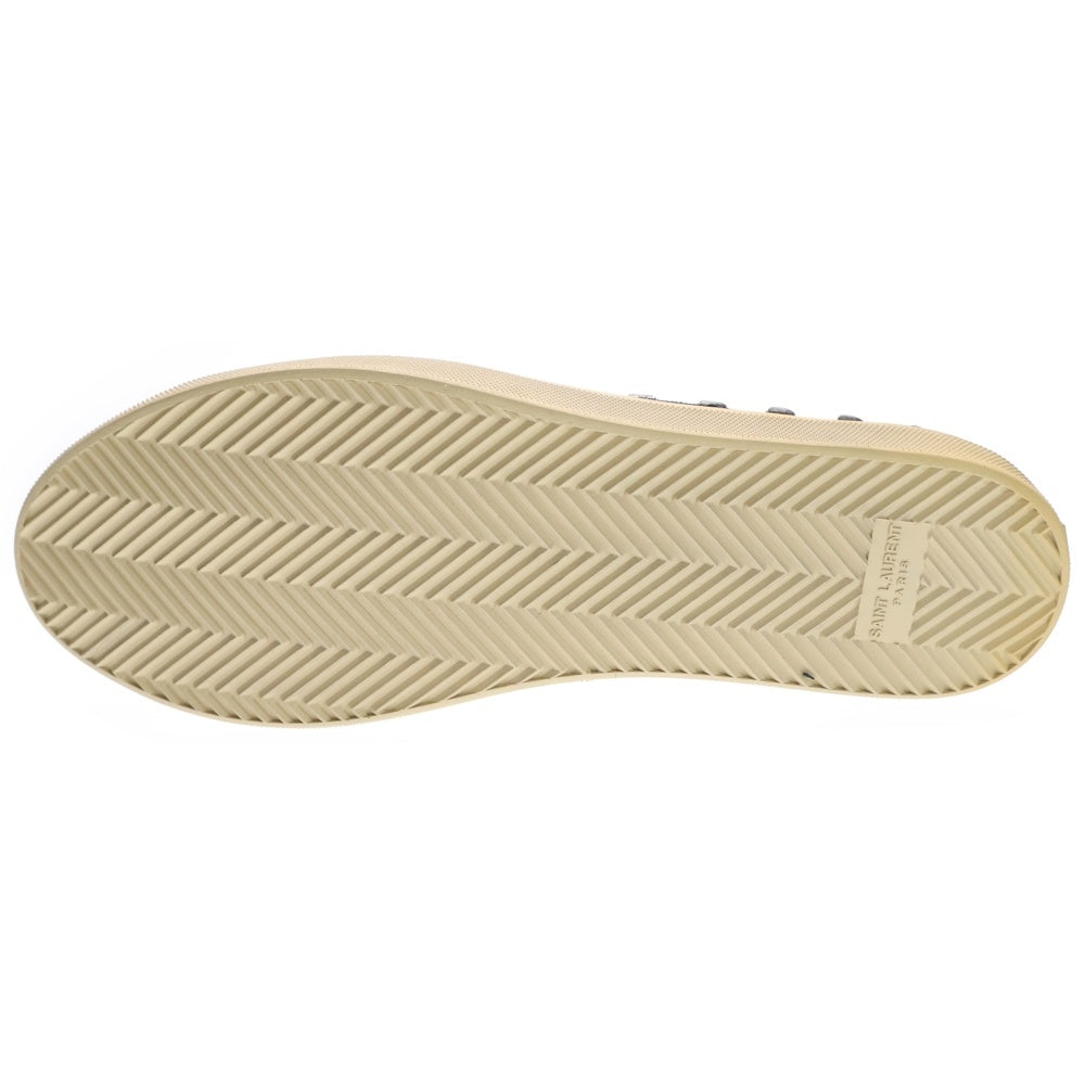 SAINT LAURENT PARIS(サンローランパリ) スタッズ キャンバス ダメージ加工 ローカットスニーカー ネイビー 582412