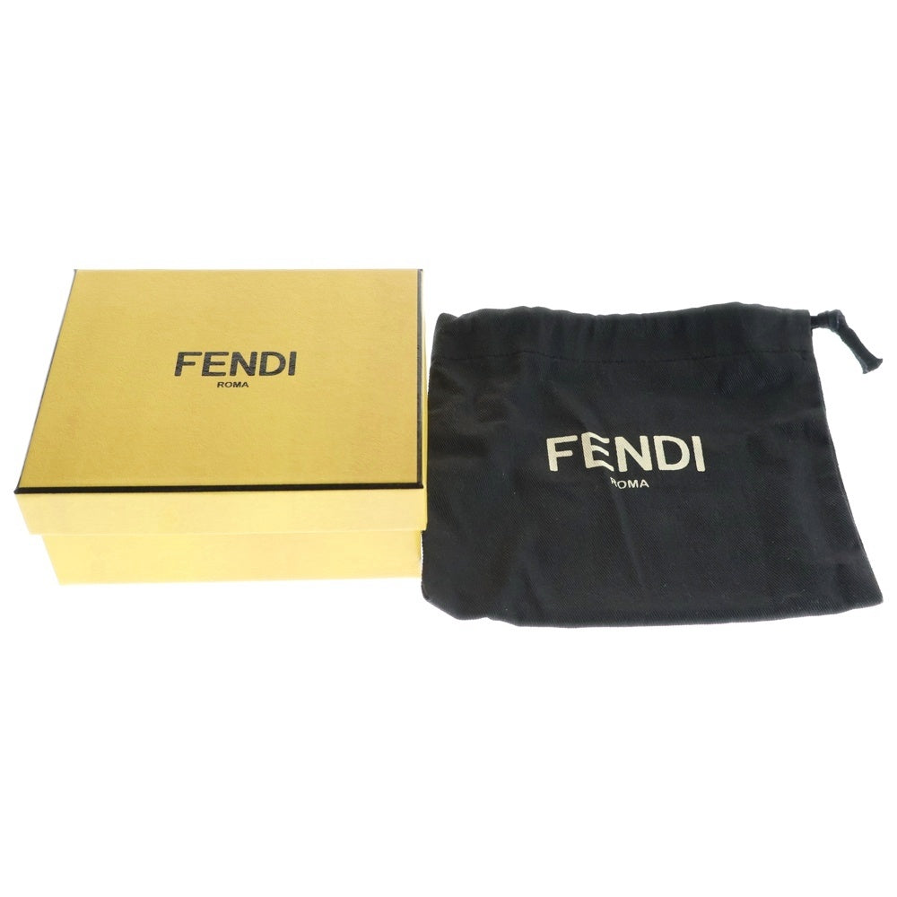 FENDI(フェンディ) マイクロ トリフォールド バグズアイ モンスターモチーフ レザー スモール コンパクトウォレット 三つ折り財布 ブラック 8M0395 3IF F0KUR レディース