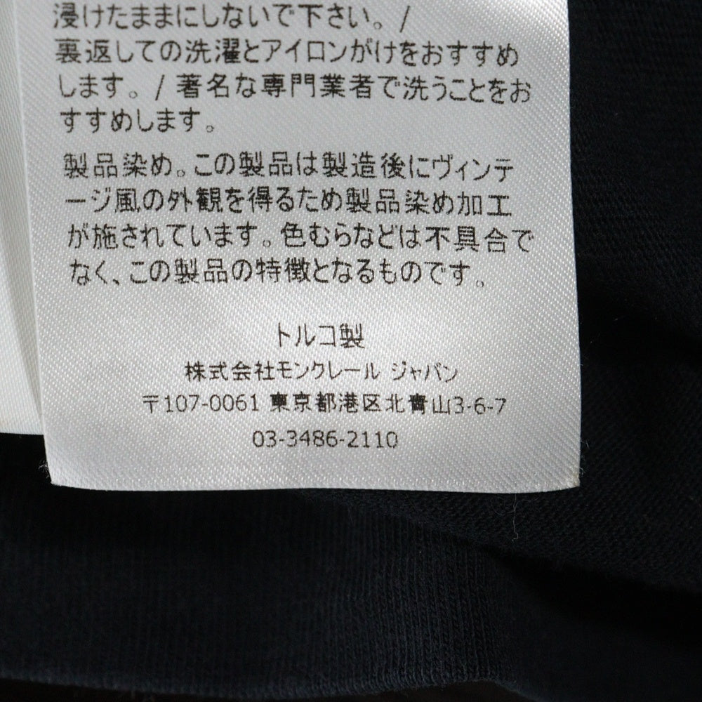 MONCLER(モンクレール) 20SS サイド エンブロイダリー ロゴ Vネック半袖Tシャツカットソー ブラック F10918C76210 8390T