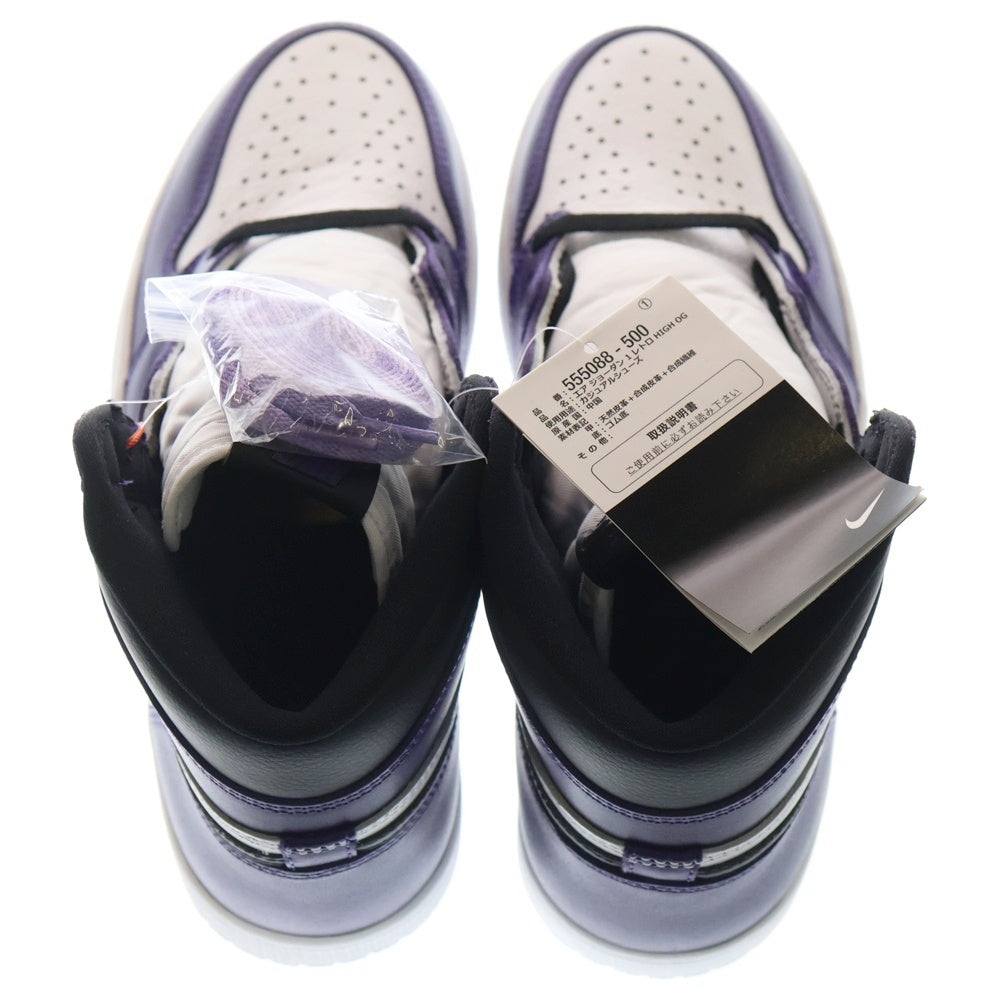 NIKE(ナイキ) AIR JORDAN 1 RETRO HIGH OG COURT PURPLE エアジョーダン1 コートパープル ハイカットスニーカー ホワイト/パープル US8.5/26.5cm 555088-500