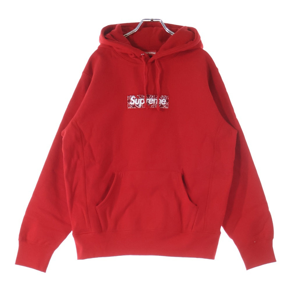 SUPREME(シュプリーム) 19AW Bandana Box Logo Hooded Sweatshirt バンダナボックスロゴ プルオーバースウェットパーカー フーディー レッド