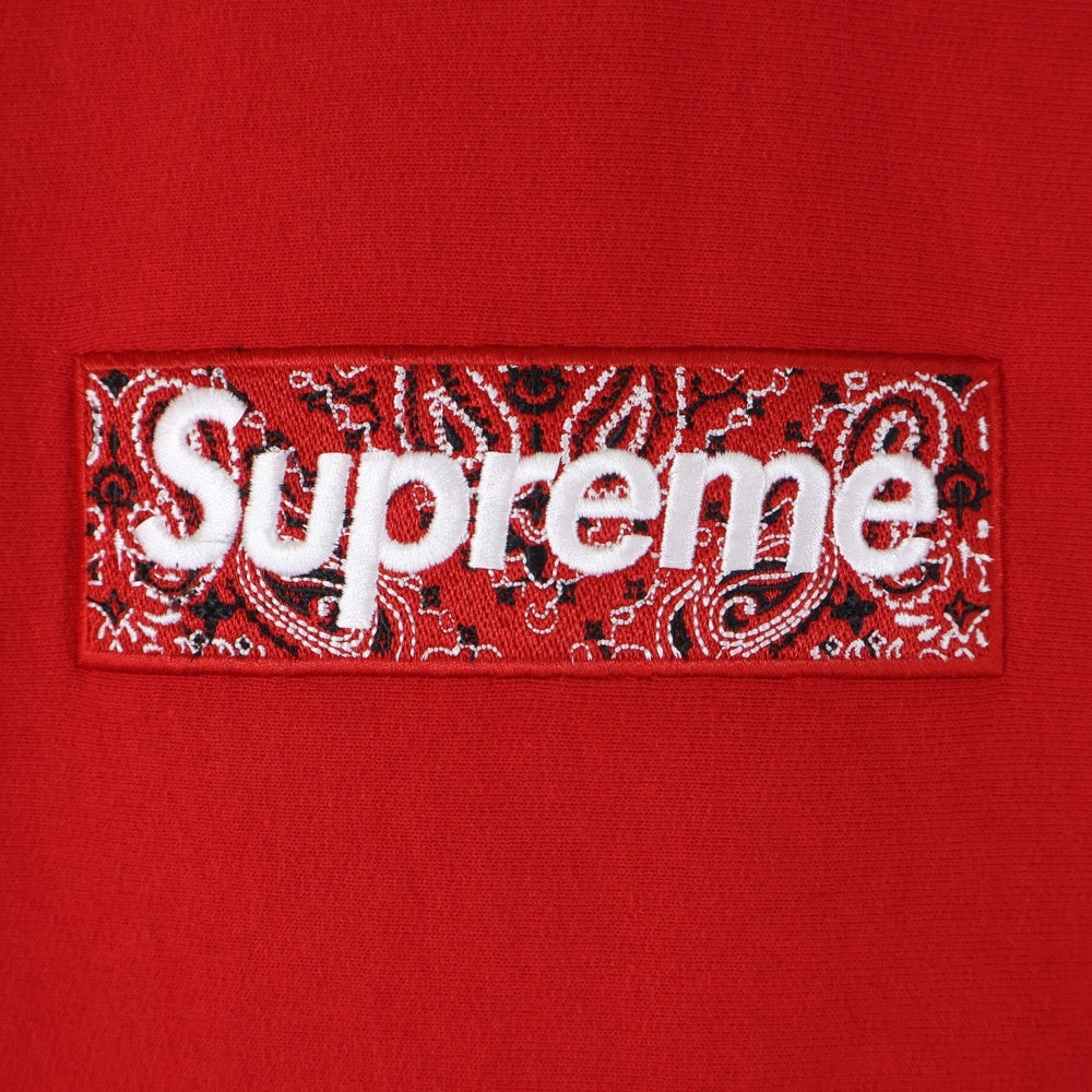 SUPREME(シュプリーム) 19AW Bandana Box Logo Hooded Sweatshirt バンダナボックスロゴ プルオーバースウェットパーカー フーディー レッド