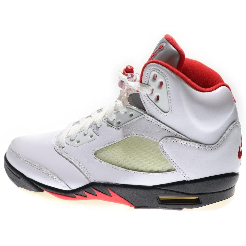 NIKE(ナイキ) AIR JORDAN 5 RETRO FIRE RED エアジョーダン5 ファイアレッド ハイカットスニーカー ホワイト/レッド US8.5/26.5cm DA1911-102