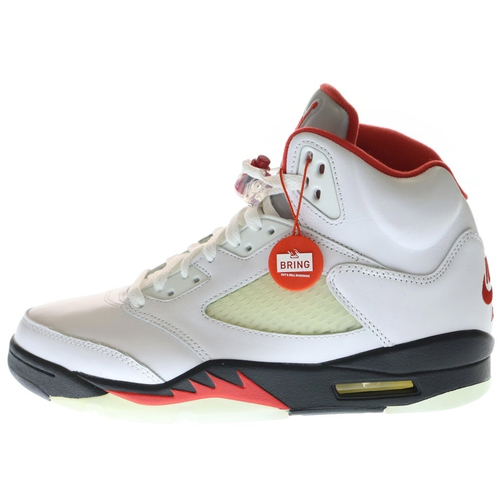 NIKE(ナイキ) AIR JORDAN 5 RETRO FIRE RED エアジョーダン5 ファイアレッド ハイカットスニーカー ホワイト/レッド US8.5/26.5cm DA1911-102