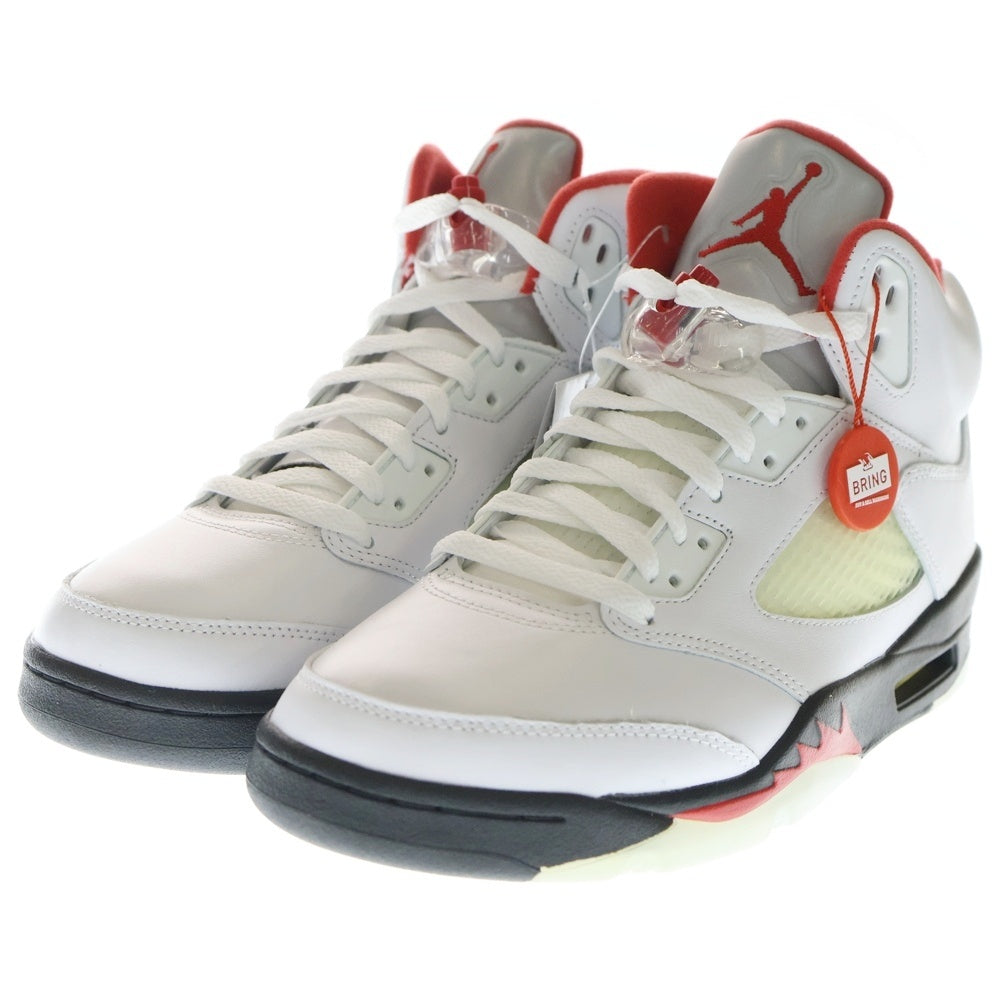 NIKE(ナイキ) AIR JORDAN 5 RETRO FIRE RED エアジョーダン5 ファイアレッド ハイカットスニーカー ホワイト/レッド US8.5/26.5cm DA1911-102