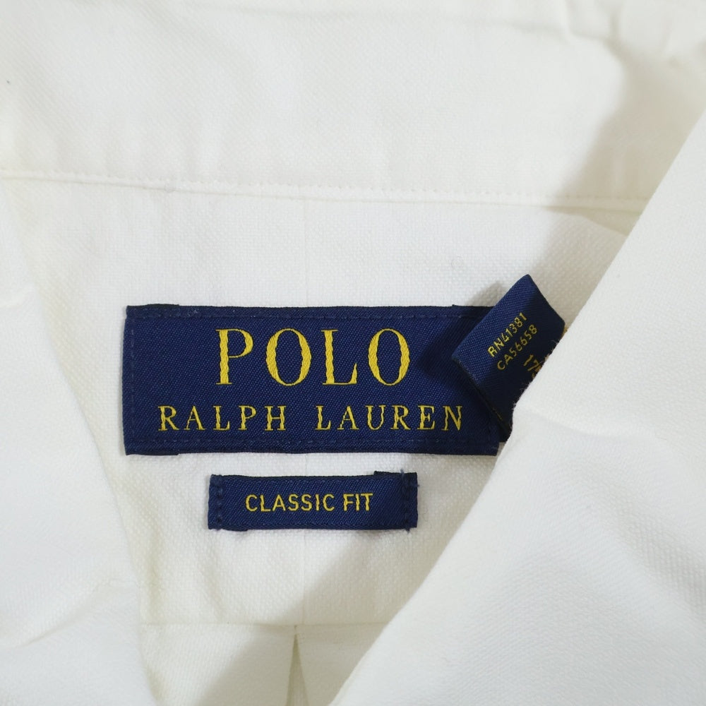 POLO RALPH LAUREN(ポロラルフローレン) ポニー刺繍 ボタンダウン コットン 長袖シャツ ホワイト