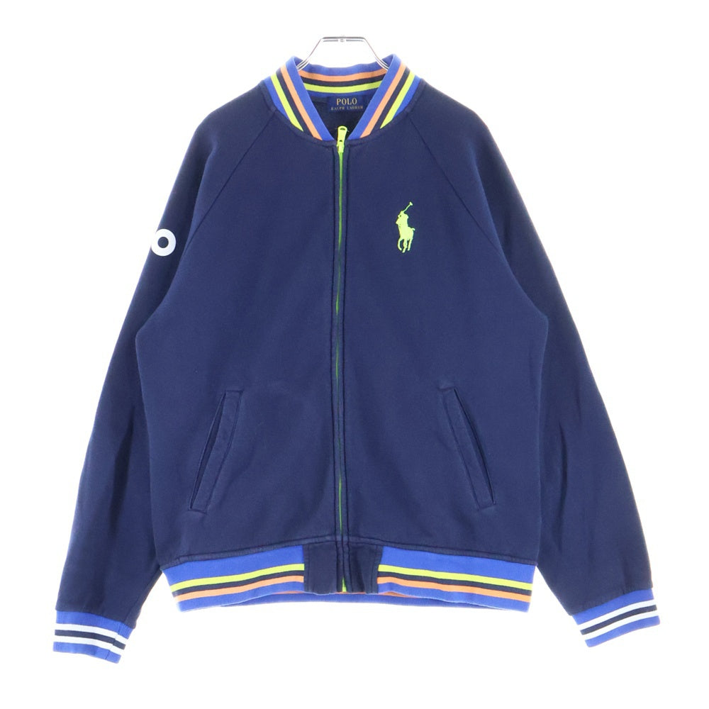 POLO RALPH LAUREN(ポロラルフローレン) ポニー刺繍 コットン ジップアップ ジャケット ブルゾン ネイビー