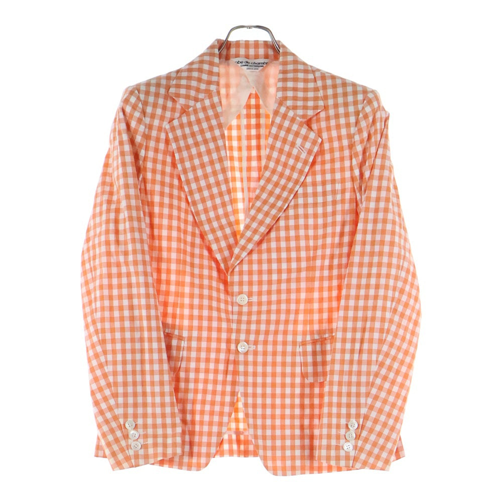 robe de chambre COMME des GARCONS(ローブドシャンブル コムデギャルソン) 01SS ギンガムチェック 2B シングルテーラードジャケット オレンジ レディース RJ-100500 AD2000