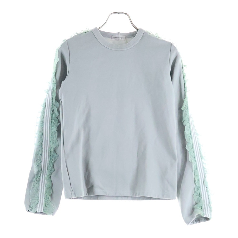 COMME des GARCONS(コムデギャルソン) 05SS ピンクパンサー期 サイドフリルライン クルーネックスウェットトレーナー グレー レディース GO-T035 AD2004