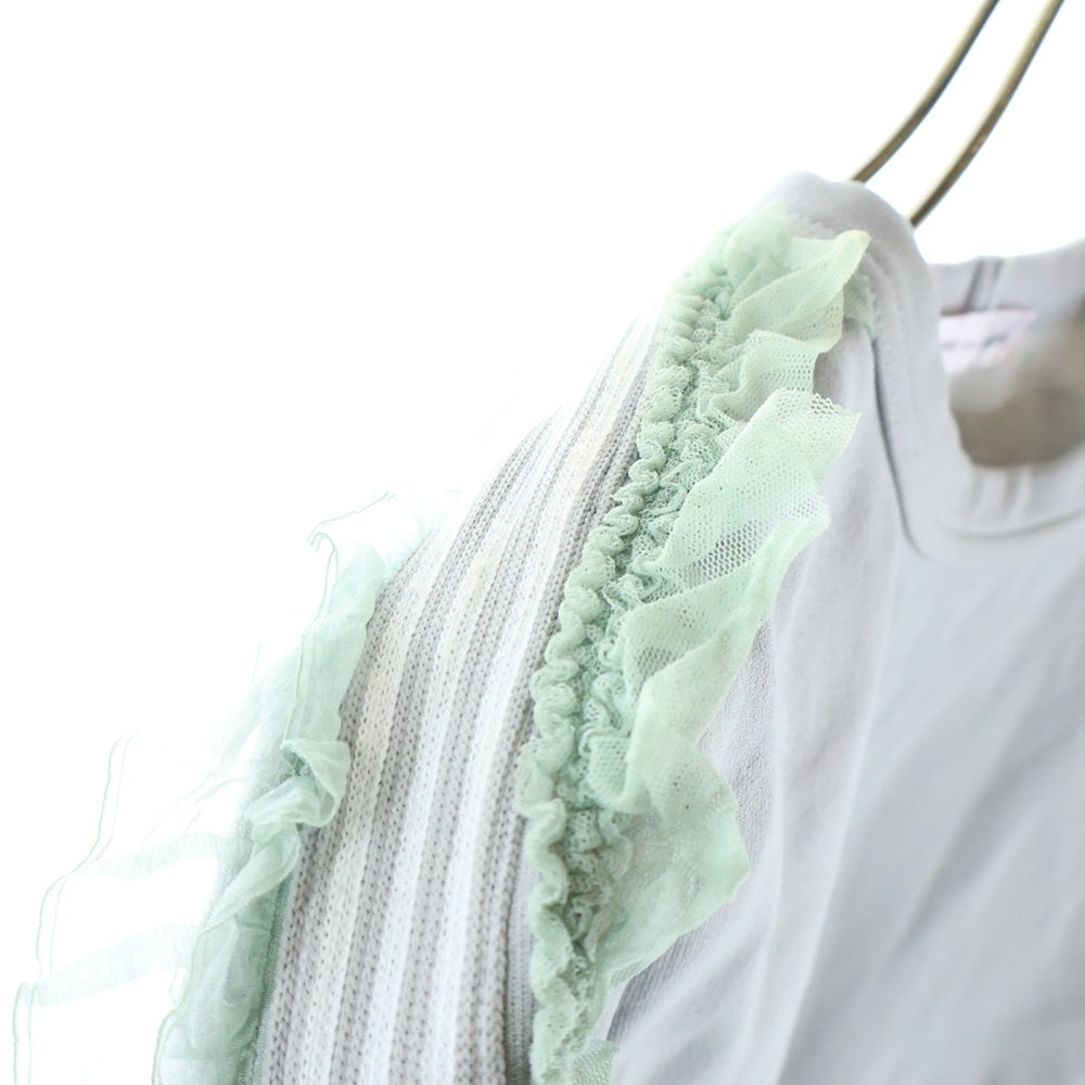 COMME des GARCONS(コムデギャルソン) 05SS ピンクパンサー期 サイドフリルライン クルーネックスウェットトレーナー グレー レディース GO-T035 AD2004