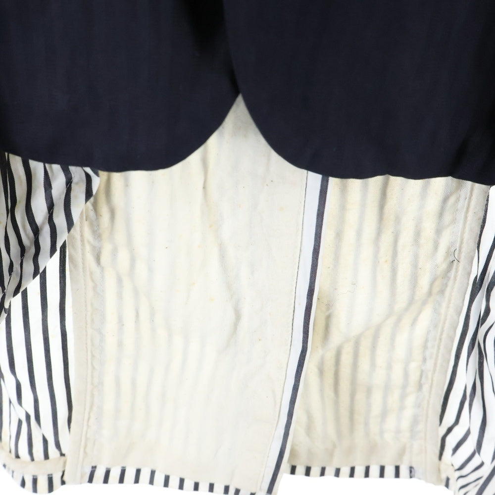 COMME des GARCONS(コムデギャルソン) 11SS 3ボタン ドッキング ストライプシャツ ジャケット ネイビー レディース GG-J046