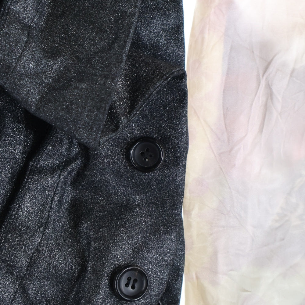 COMME des GARCONS(コムデギャルソン) 11AW 再構築 ギャザー スカーフスリーブ ワンサイド ロングジャケット グレー レディース GH-J076 AD2011