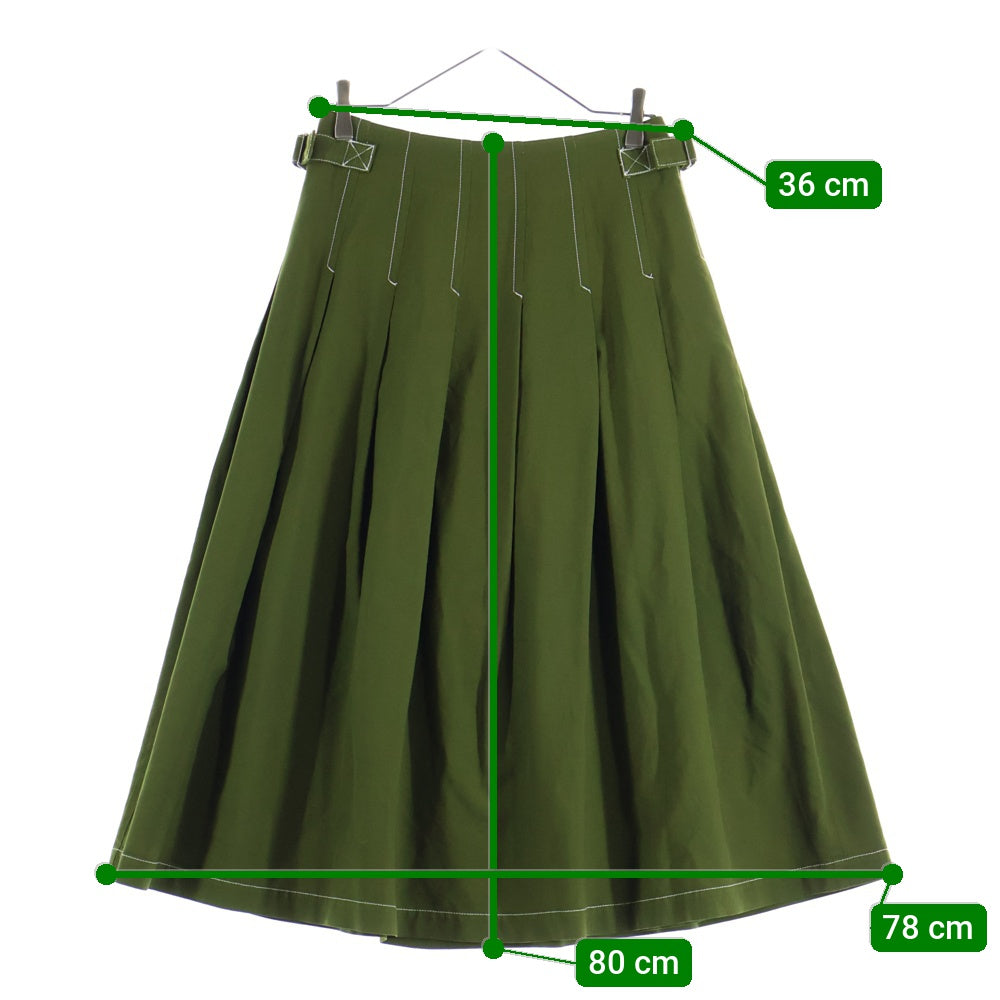 tricot COMME des GARCONS(トリコ コム デ ギャルソン) 01SS ラウンド ウエストベルト プリーツスカート グリーン レディース TS10004 AD2000