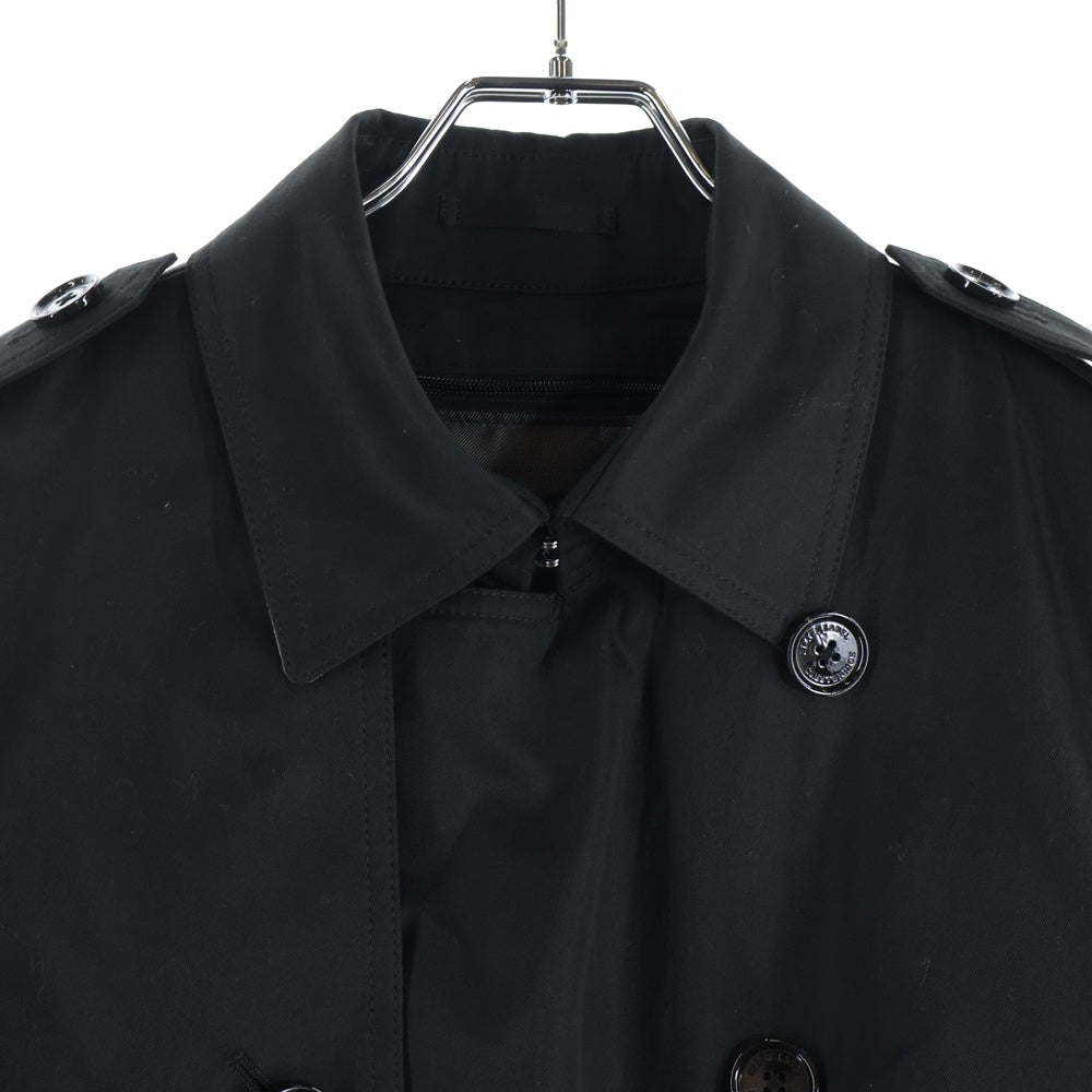 BURBERRY BLACK LABEL(バーバリー ブラックレーベル) CRESTBRIDG ダブルチェックライニング ウエストベルト トレンチコート ブラック 51A20-602-09