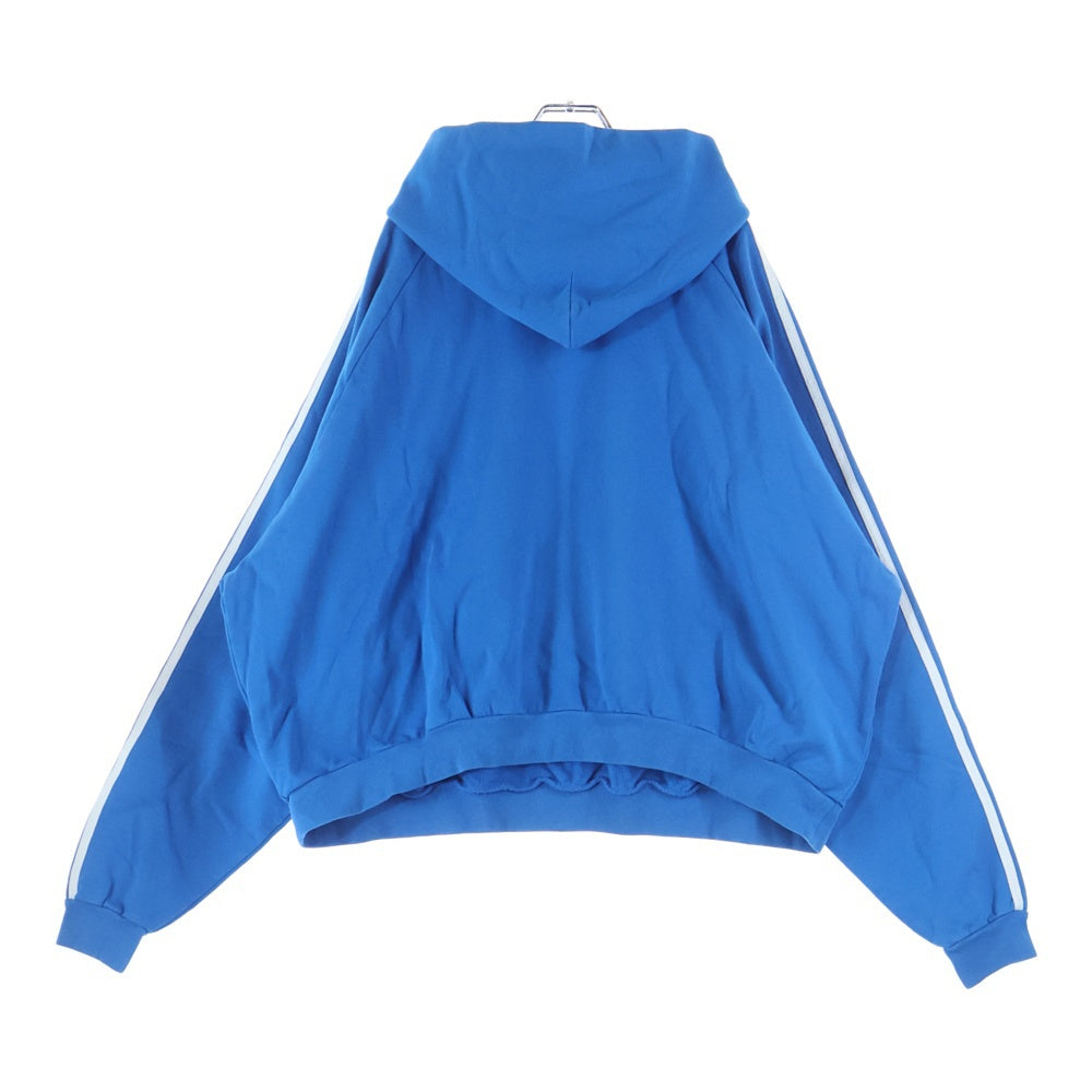 BALENCIAGA(バレンシアガ) 22AW ×adidas HOODIE LARGE FIT アディダス トレフォイルロゴ ラージフィット プルオーバーパーカー スウェットフーディ ブルー 729322 TNVN2
