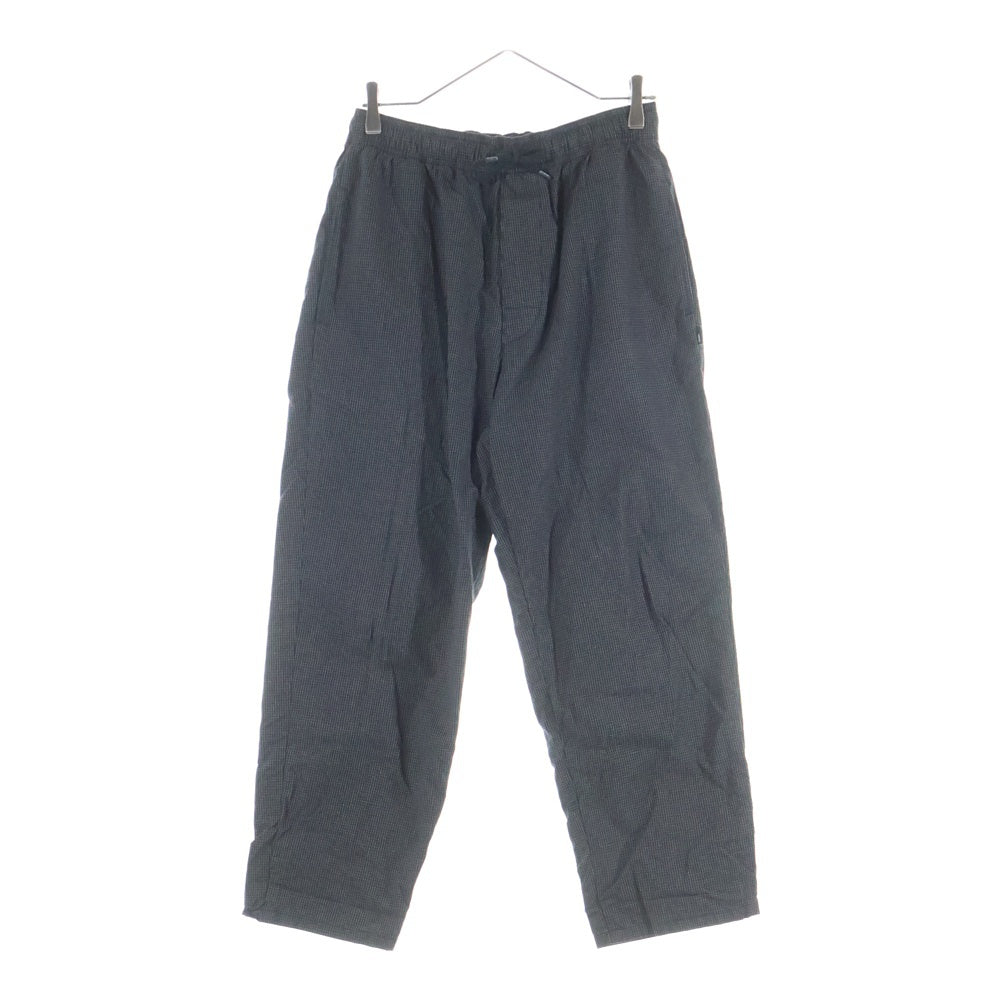 WTAPS(ダブルタップス) 25AW SDDT2001 TROUSERS COTTON WEATHER バックロゴパッチ チェック ナイロンパンツ ブラック 252WVDT-PTM06