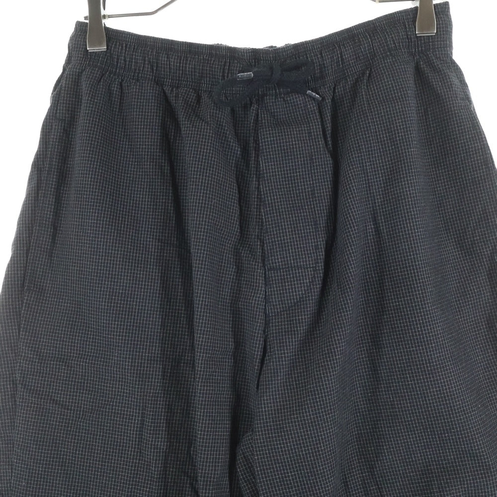 WTAPS(ダブルタップス) 25AW SDDT2001 TROUSERS COTTON WEATHER バックロゴパッチ チェック ナイロンパンツ ブラック 252WVDT-PTM06