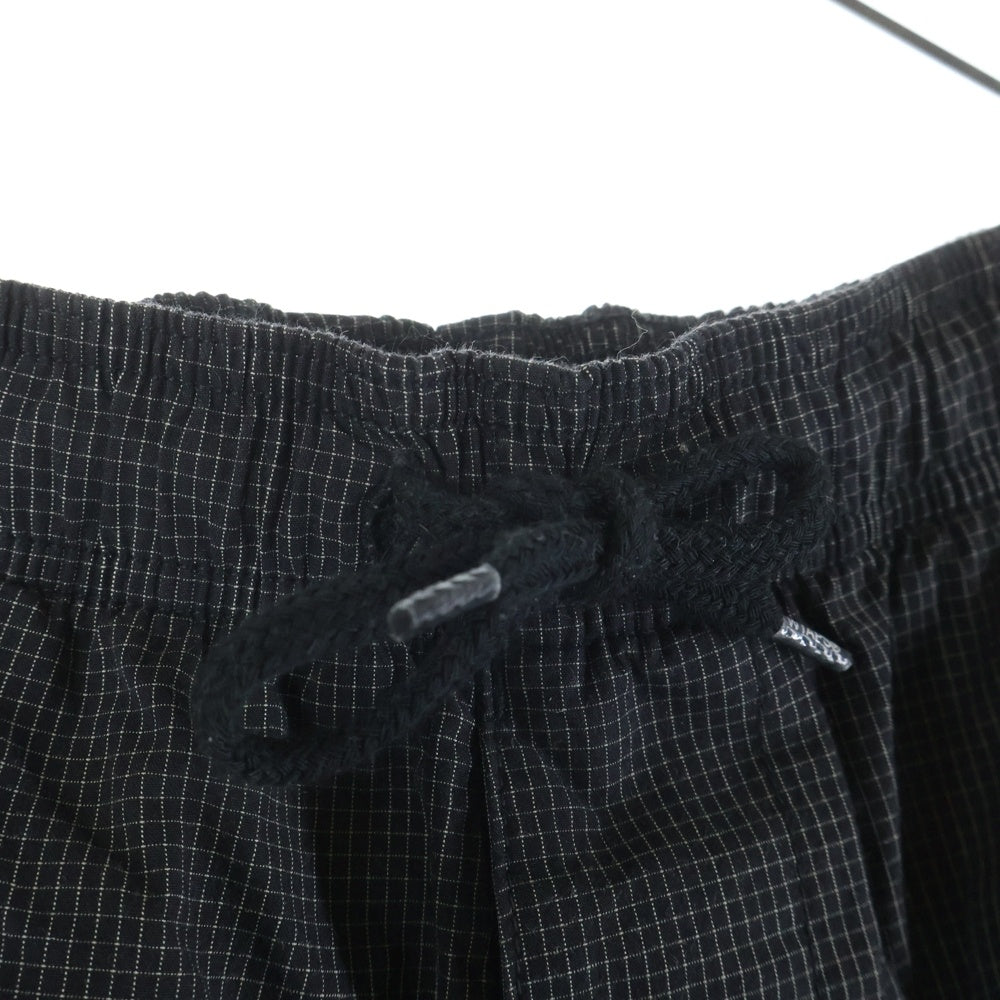 WTAPS(ダブルタップス) 25AW SDDT2001 TROUSERS COTTON WEATHER バックロゴパッチ チェック ナイロンパンツ ブラック 252WVDT-PTM06