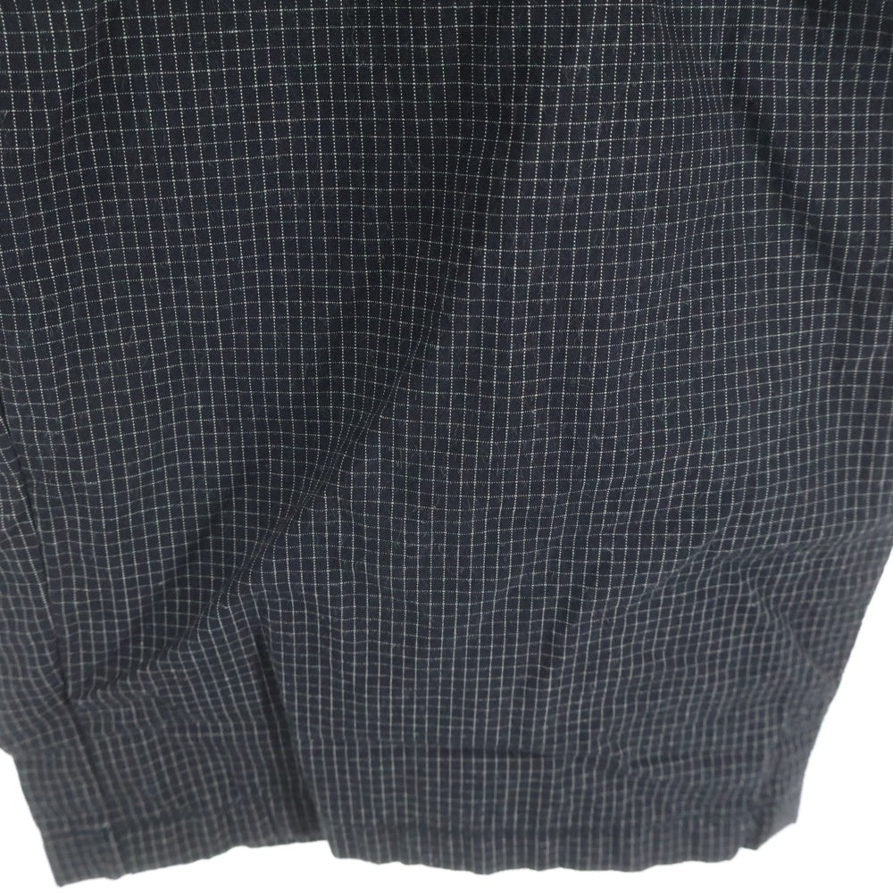 WTAPS(ダブルタップス) 25AW SDDT2001 TROUSERS COTTON WEATHER バックロゴパッチ チェック ナイロンパンツ ブラック 252WVDT-PTM06