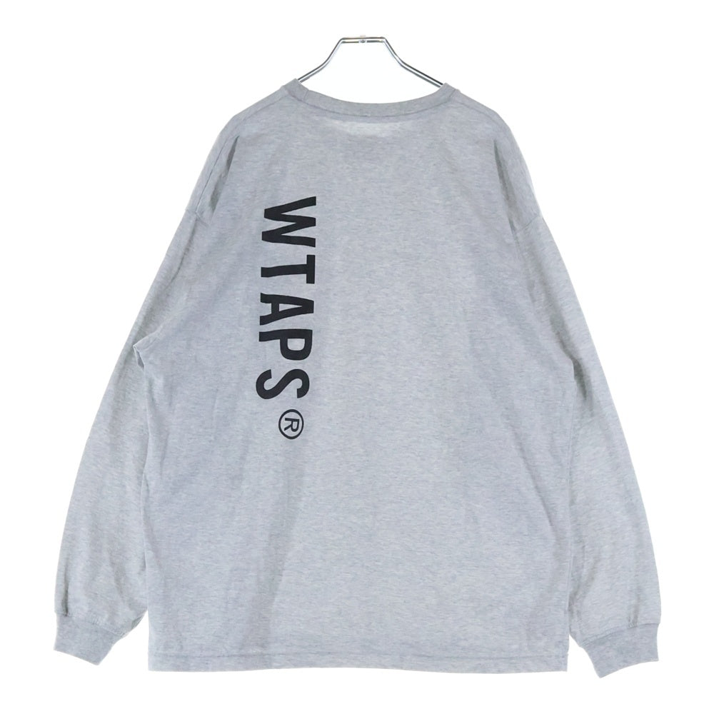 WTAPS(ダブルタップス) 25SS WOUND/LS /CTPL フロントプリント クルーネック長袖Tシャツ カットソー グレー 251ATDT-CSM10