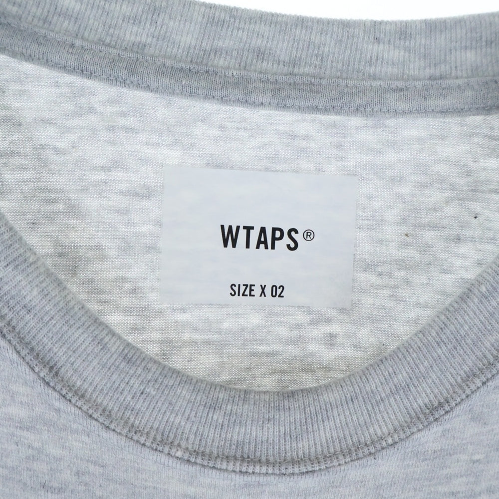 WTAPS(ダブルタップス) 25SS WOUND/LS /CTPL フロントプリント クルーネック長袖Tシャツ カットソー グレー 251ATDT-CSM10