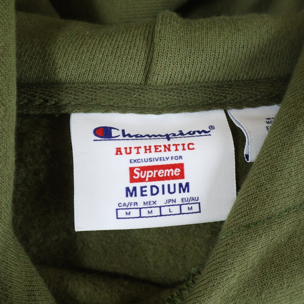 SUPREME(シュプリーム) 25SS ×Champion Hooded Sweatshirt チャンピオン アーチロゴ プルオーバーパーカー スウェットフーディ カーキ