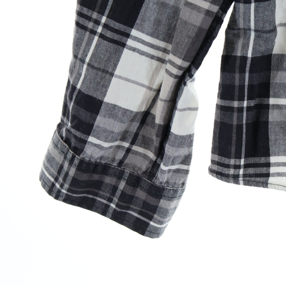 BURBERRY BLACK LABEL(バーバリー ブラックレーベル) フランネル 長袖 チェックシャツ ブラック/ホワイト BMW05-204-06