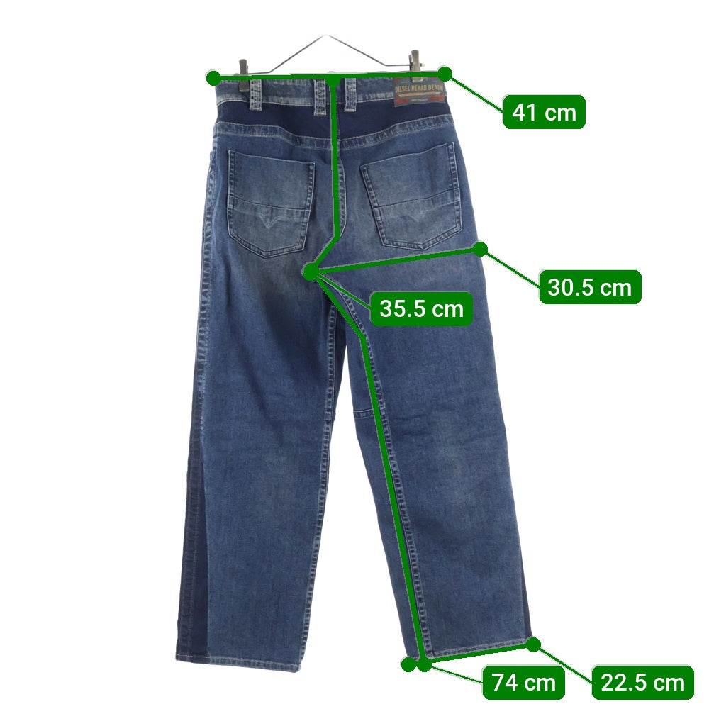 DIESEL(ディーゼル) 25SS D-MACRO-RE ベイカーデニムパンツ インディゴ A16942