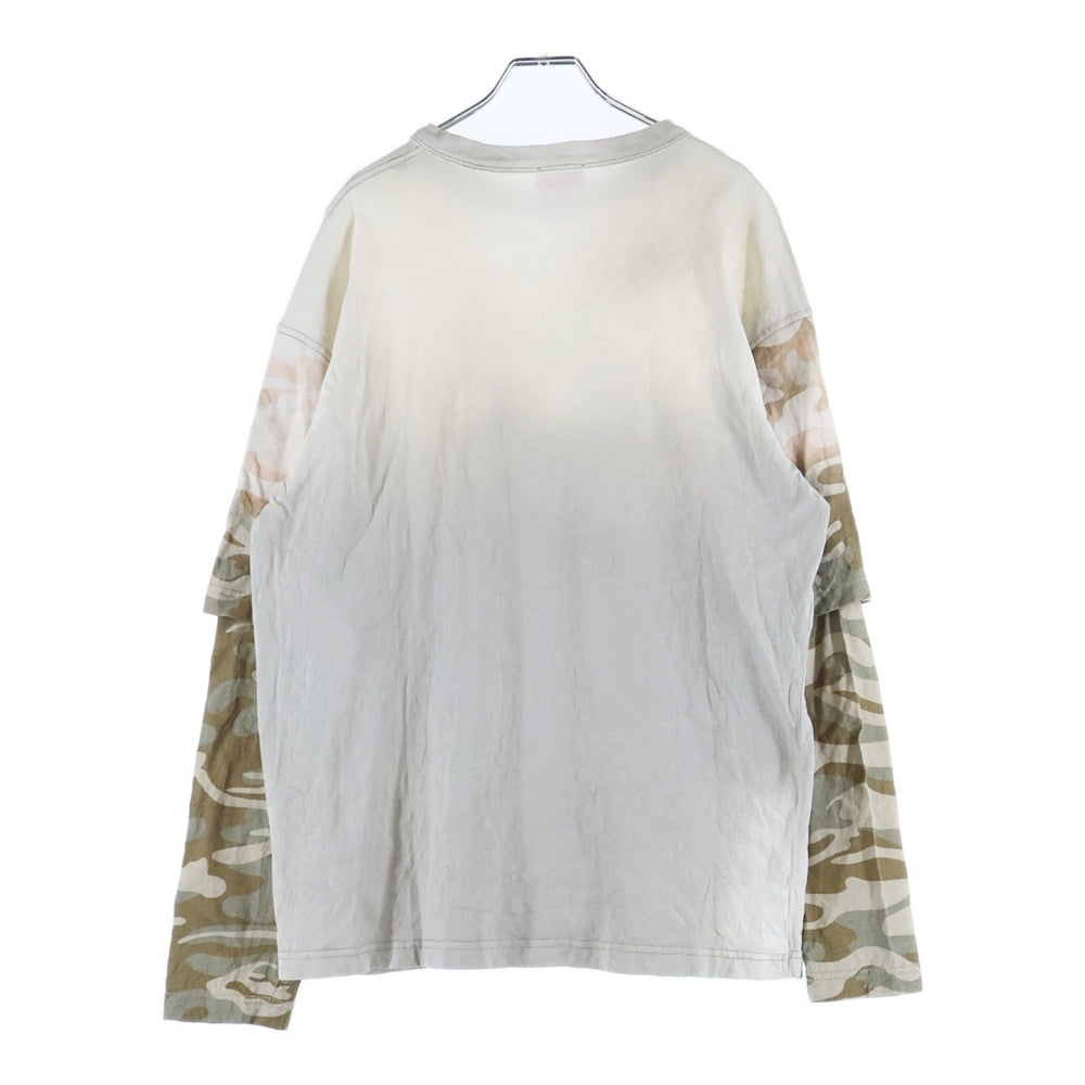 DIESEL(ディーゼル) T-WESHER-02 レイヤードロングスリーブ長袖Tシャツカットソー グレー A14879