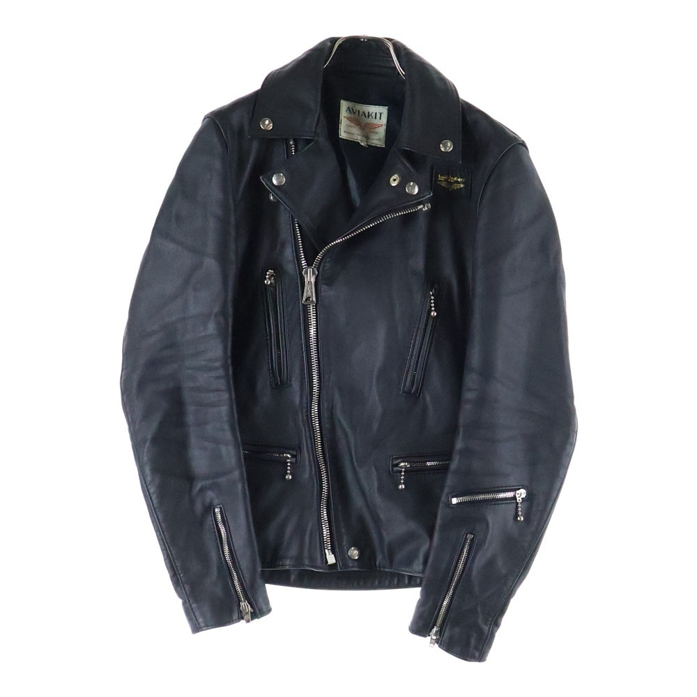 Lewis Leathers(ルイスレザー) LIGHTNING TIGHT FIT ライトニング タイトフィット スクエアパッチ ホースハイド ダブルライダースジャケット ブラック 402T